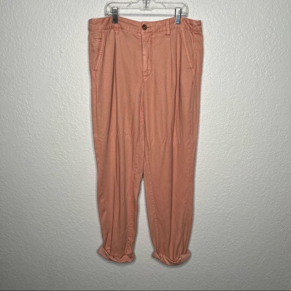 NWT By Anthropologie Womens Pink Slouch Chinos Size 28 Joggers Casual Work